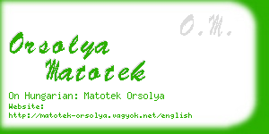 orsolya matotek business card